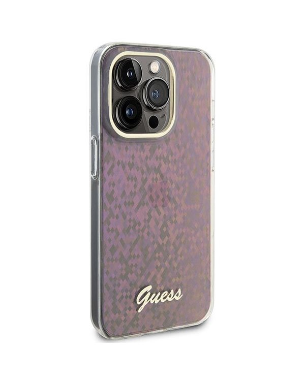 Guess IML Faceted Mirror Disco Iridescent Case Защитный Чехол для iPhone Apple 15 Pro