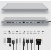 Mocco 12in1 Док станция для портативного компьютера / 2 x HDMI / 1 x USB 3.0 / USB-C / RJ45 / SD / Micro SD / VGA / PD / Audio / Серый
