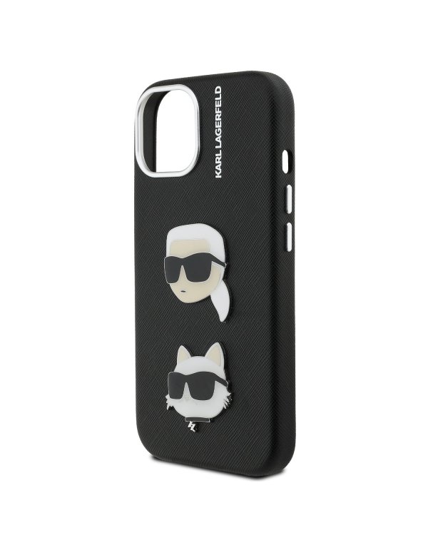 Karl Lagerfeld Grained PU K&CH Heads Case Чехол для Apple iPhone 15