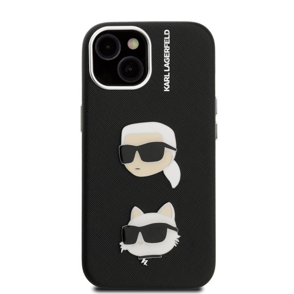 Karl Lagerfeld Grained PU K&CH Heads Case Чехол для Apple iPhone 15