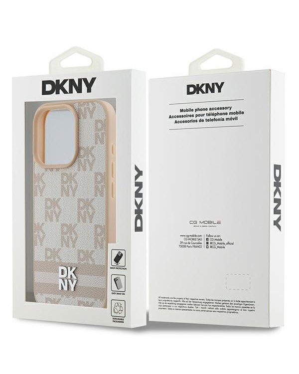 DKNY Checkered Pattern & Printed Stripes Защитный Чехол для Apple iPhone 16 Pro Max