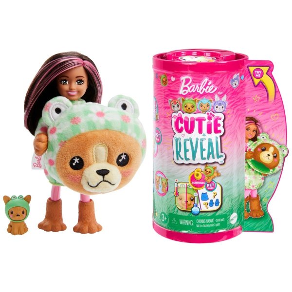 Barbie Cutie Reveal Costume Animal Series Chelsea as Puppy in Frog Costume Surprise Кукла