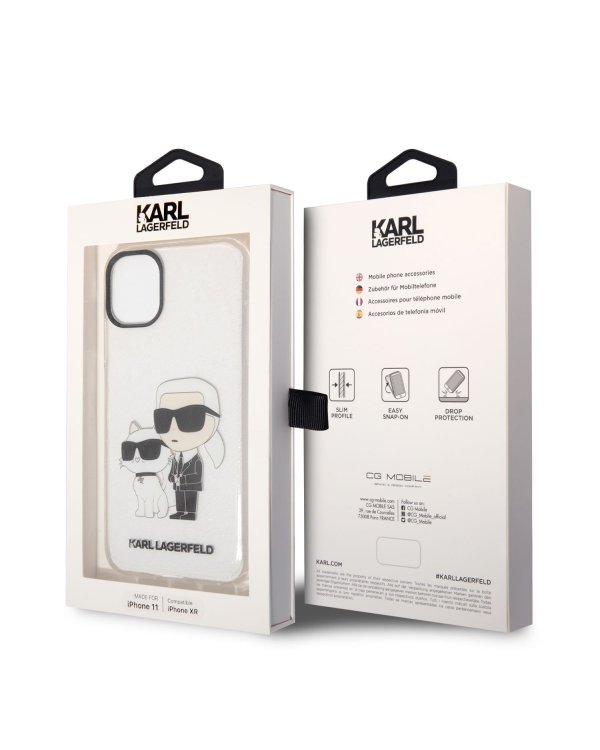 Karl Lagerfeld IML Glitter Karl and Choupette NFT Case Защитный чехол для iPhone 11 / прозрачный
