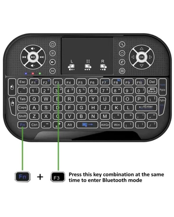 RoGer QL268 Wireless Mini Keyboard Беспроводная Клавиатура PC / PS3 / XBOX 360 / Smart TV / Android + Тачпад (С RGB Подсветкой)