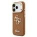 Guess PU Grained 4G Logo Stand Camera Frame Case Защитный чехол для iPhone 17 Pro / коричневый