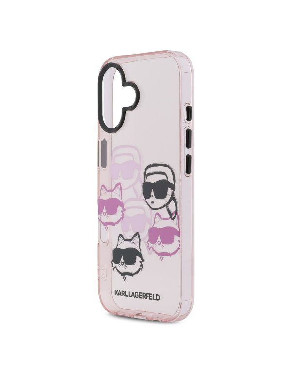 Karl Lagerfeld IML Multi K&CH Heads Case Защитный чехол для iPhone 17 / розовый