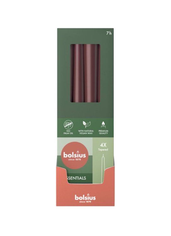 Bolsius Свечи Настольные 245/24mm Темно Красные 4шт