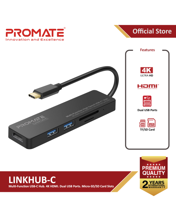PROMATE LinkHub-C USB-C to HDMI 4K / 2X USB 3.0 / SD