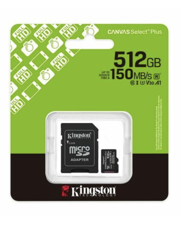 Kingston Canvas Select Plus Gen3 Карта памяти 512 ГБ / microSDXC