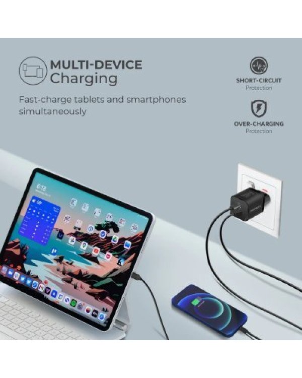PROMATE PowerPort-33 GaNFast Зарядное устройство 33W / USB-C PD / USB-A