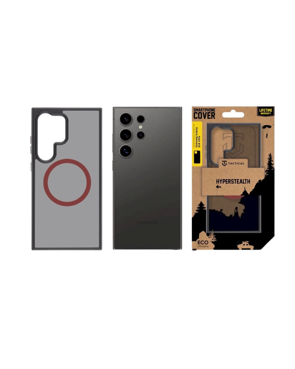 Дополнительное изображение книги «Tactical MagForce Hyperstealth 2.0 Cover Защитный чехол для Samsung Galaxy S24 Ultra / чёрный/красный»