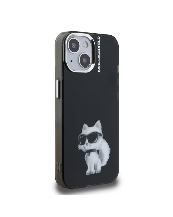 Karl Lagerfeld IML Aquarelle Choupette Защитный чехол для iPhone 15 / чёрный