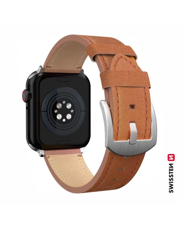 Swissten Leather Band Кожаный Ремешок для Часов Apple Watch 42 / 44 / 45 / 49 mm