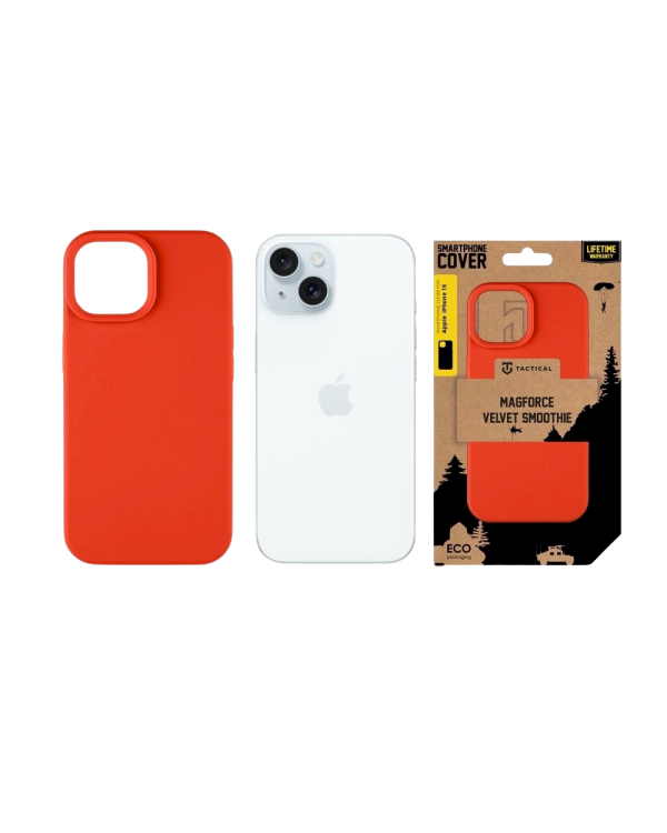 Tactical MagForce Velvet Smoothie Cover Защитный чехол для Apple iPhone 15 / красный