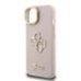 Guess PU Grained 4G Logo Stand Camera Frame Case Защитный чехол для iPhone 13 / розовый
