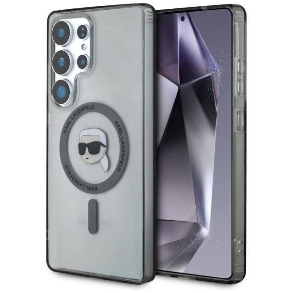 Karl Lagerfeld Button Karl Head Printed Logo MagSafe Чехол для Samsung Galaxy S25 Ultra Karl Lagerfeld Button Karl Head Printed Logo MagSafe Чехол для Samsung Galaxy S25 Ultra