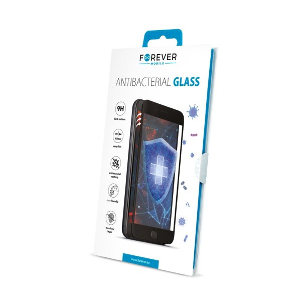 Forever Antibacterial Tempered Glass Защитное стекло для экрана Apple iPhone 12 Pro Max Черное