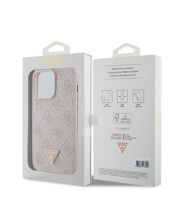 Guess Leather 4G Diamond Triangle Back Case Защитный Чехол для Apple iPhone 15 Pro Max