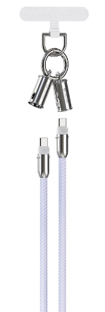 Devia 2in1 Lanyard 60W USB-C - USB-C Кабель 1.2m