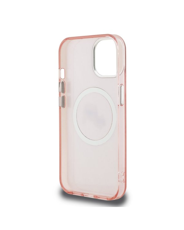 Karl Lagerfeld IML K&CH Heads Repeated Logo MagSafe Case for iPhone 15 Pink