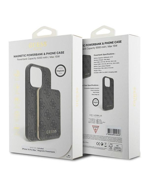 Guess GUBPM5P14X4GEMGK Чехол + Повер Банк для Apple iPhone 14 Pro Max