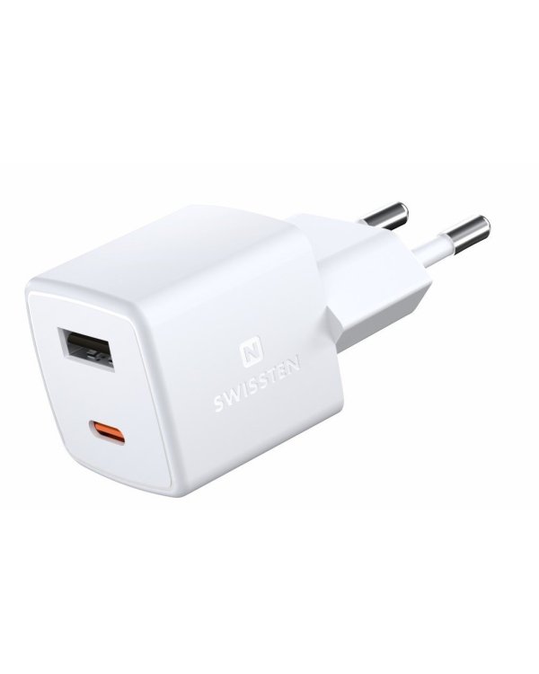 Swissten GaN Mini зарядное устройство USB-C / USB / PD 30W