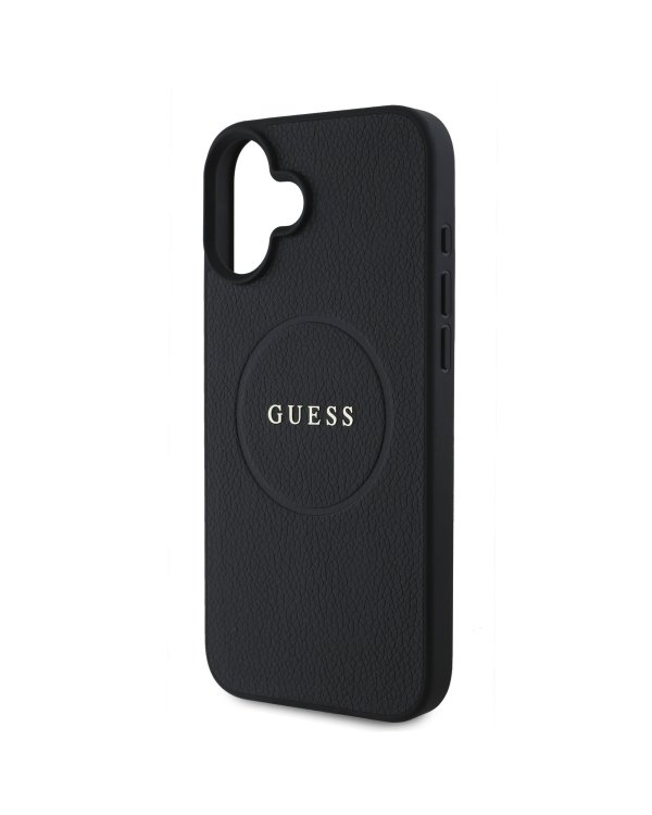 Guess PU Grained Classic Logo MagSafe Case Защитный чехол для iPhone 16 / чёрный