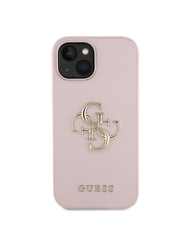 Guess PU Grained 4G Metal Logo Case Чехол для Apple iPhone 15