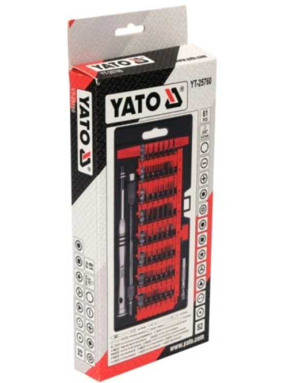 Yato Набор бит с ручкой 61 шт .