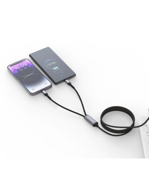 Swissten Textile 2in1 USB-C / Lighting Кабель 100W 1.5m