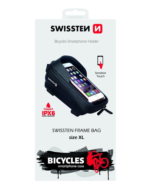 Swissten Водонепроницаемый держатель для велосипеда / сумка для мобильных телефонов 5,4 - 6,8 дюймов
