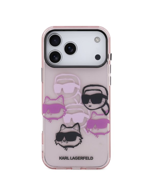 Karl Lagerfeld IML Multi K&CH Heads Защитный чехол для iPhone 17 Pro Max / розовый