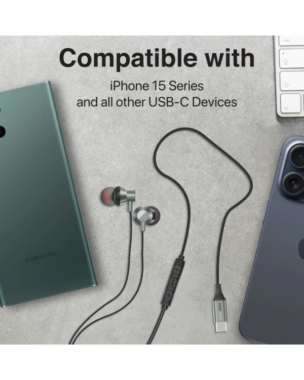 Promate Silken-C Ergonomic Stereo In-Ear Проводные наушники USB-C / 1.2m