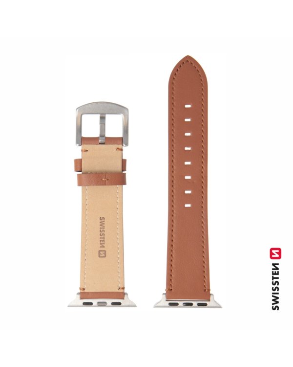 Swissten Leather Band Кожаный Ремешок для Часов Apple Watch 42 / 44 / 45 / 49 mm