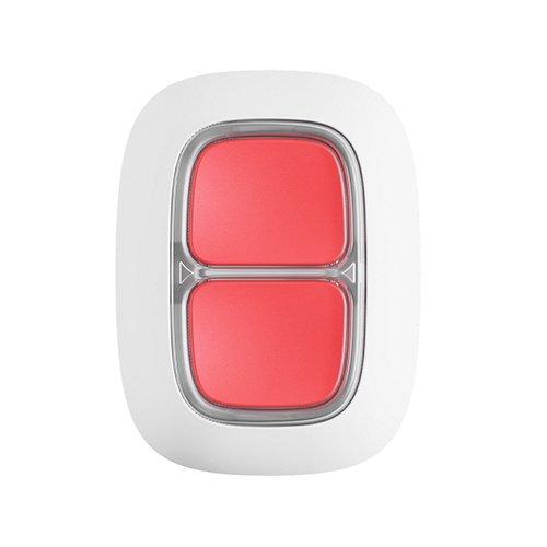 Ajax DoubleButton Белая Беспроводная Тревожная Кнопка с Двойной Защитой от Случайных Нажатий Ajax DoubleButton Белая Беспроводная Тревожная Кнопка с Двойной Защитой от Случайных Нажатий