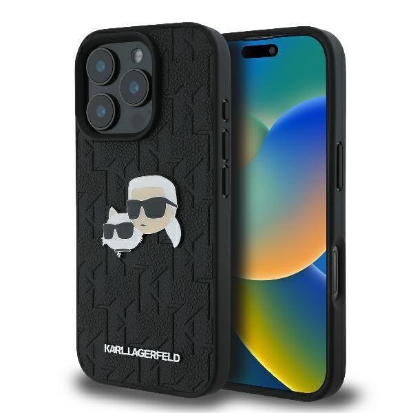 Karl Lagerfeld Monogram Karl&Chaoupette Head Pin Защитный Чехол для Apple iPhone 16 Pro