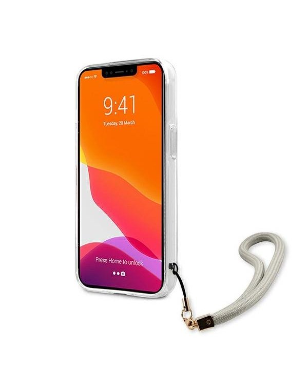 Guess GUHCP13XKMABGR Marble Strap Back Case Чехол для Apple iPhone 13 Pro Max Серый