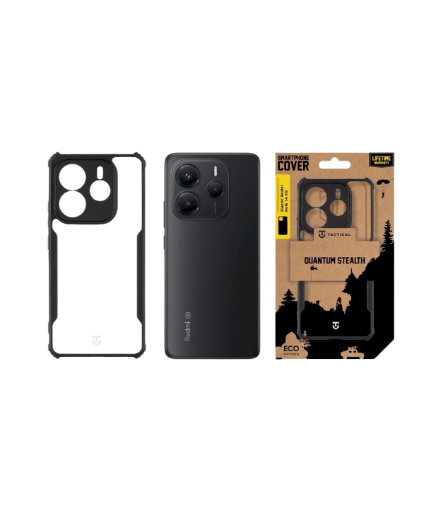 Tactical Quantum Stealth Cover Защитный чехол для Xiaomi Redmi Note 14 5G / прозрачный/чёрный