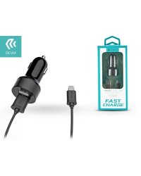 Devia Smart Series Премиум Автомобильная зарядка 2 x USB 24A Micro USB Провод 1м Черная