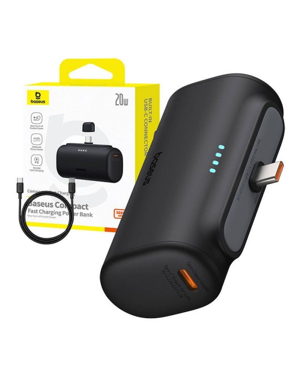 Дополнительное изображение книги «Baseus Compact Powerbank 5000mAh 20W USB-C Black»