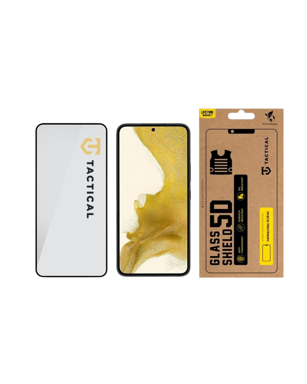 Tactical Glass Shield 5D Защитное стекло для Samsung Galaxy S22 / чёрный