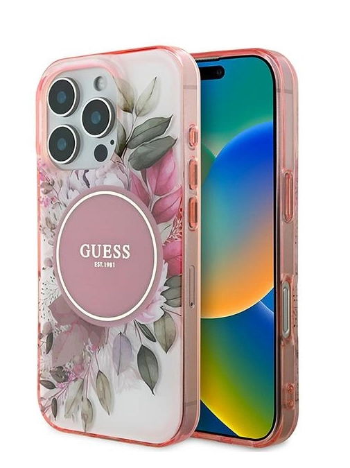 Guess IML Flower & Tonal Circle MagSafe Защитный Чехол для Apple iPhone 16 Pro