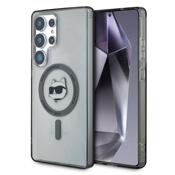 Karl Lagerfeld Button Choupette Head Printed Logo MagSafe Чехол для Samsung Galaxy S25 Ultra Karl Lagerfeld Button Choupette Head Printed Logo MagSafe Чехол для Samsung Galaxy S25 Ultra