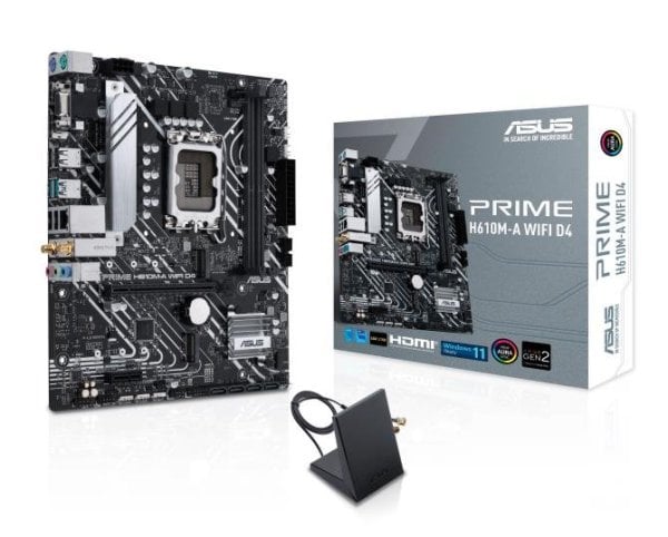 Asus PRIME H610M-A Материнская плата WIFI / D4 / Intel / H610 / LGA / 1700 micro / ATX Asus PRIME H610M-A Материнская плата WIFI / D4 / Intel / H610 / LGA / 1700 micro / ATX