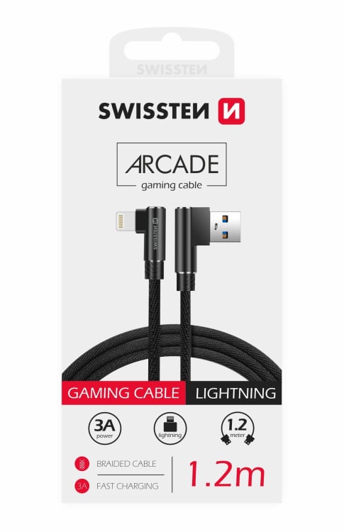 Swissten Плетеный L Типа Универсальный Quick Charge 3.1 USB на Lightning Кабель данных 1.2 m