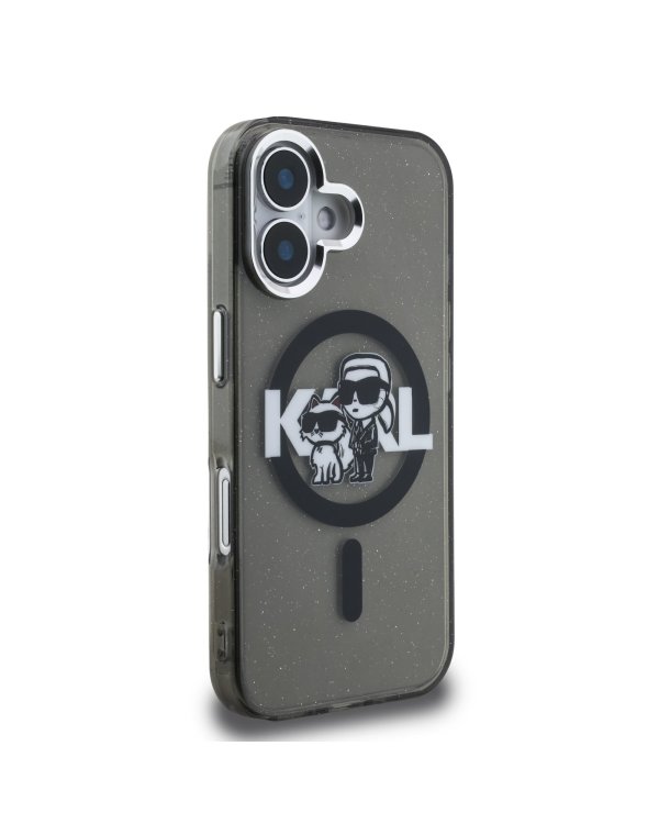 Karl Lagerfeld IML Glitter Karl and Choupette Sketch MagSafe Case Чехол для Apple iPhone 16