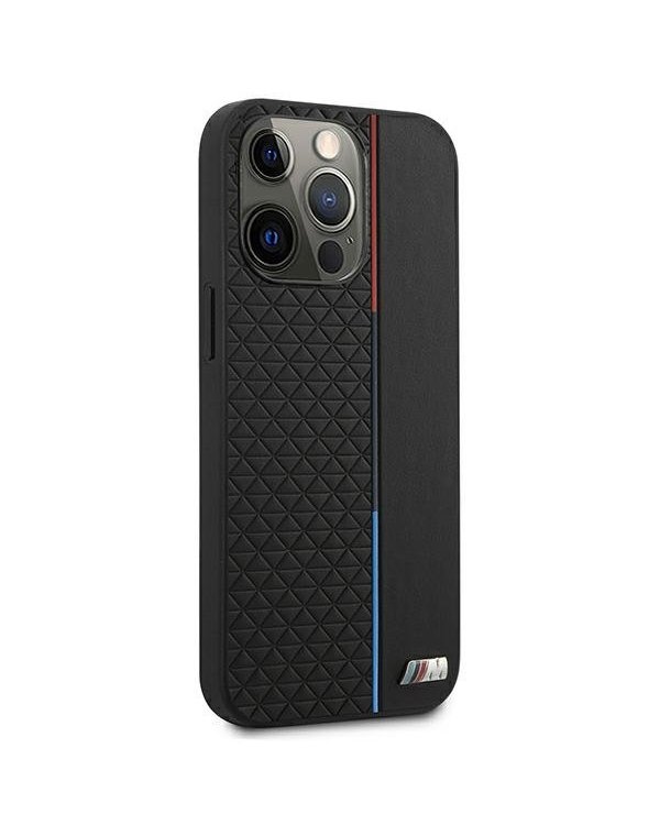 BMW Коллекция M BMHCP13XTRTBK Back Case Кожанный Чехол для телефона Apple iPhone 13 Pro Max Черный