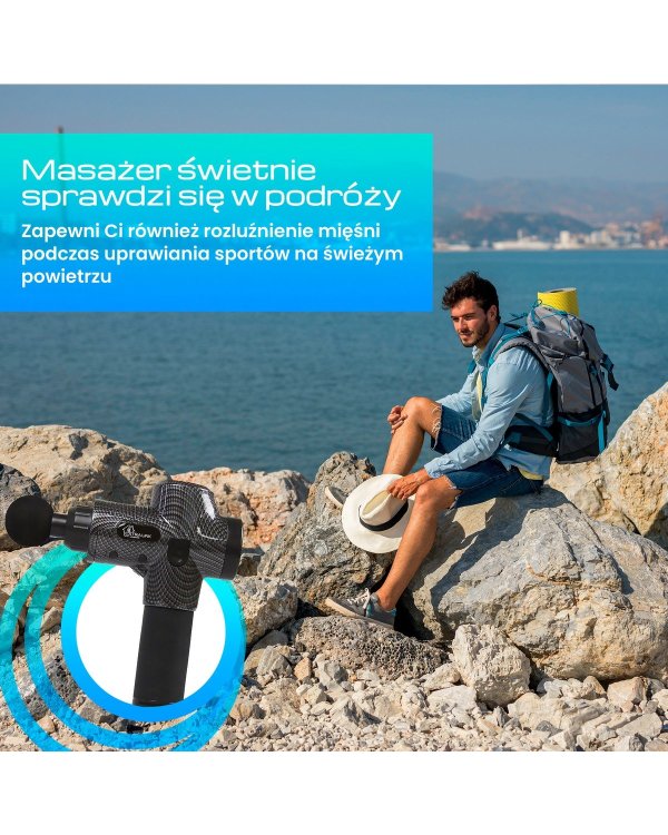 Extralink Massage Gun Pro Массажный пистолет / 3800 об/мин / 6 сменных насадок