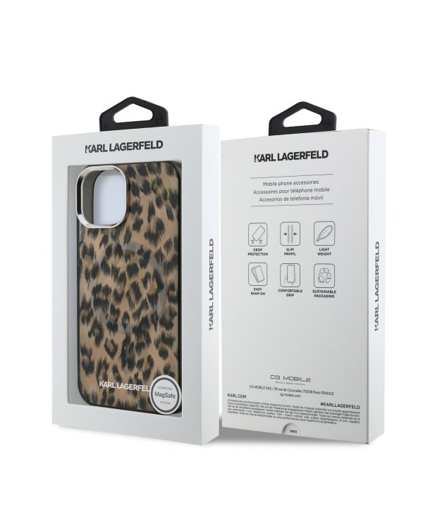 Karl Lagerfeld IML Leopard MagSafe Case Чехол для Apple iPhone 15