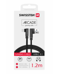 Swissten Плетеный L Типа Универсальный Quick Charge 3.1 USB на USB-C Кабель данных 1.2 m